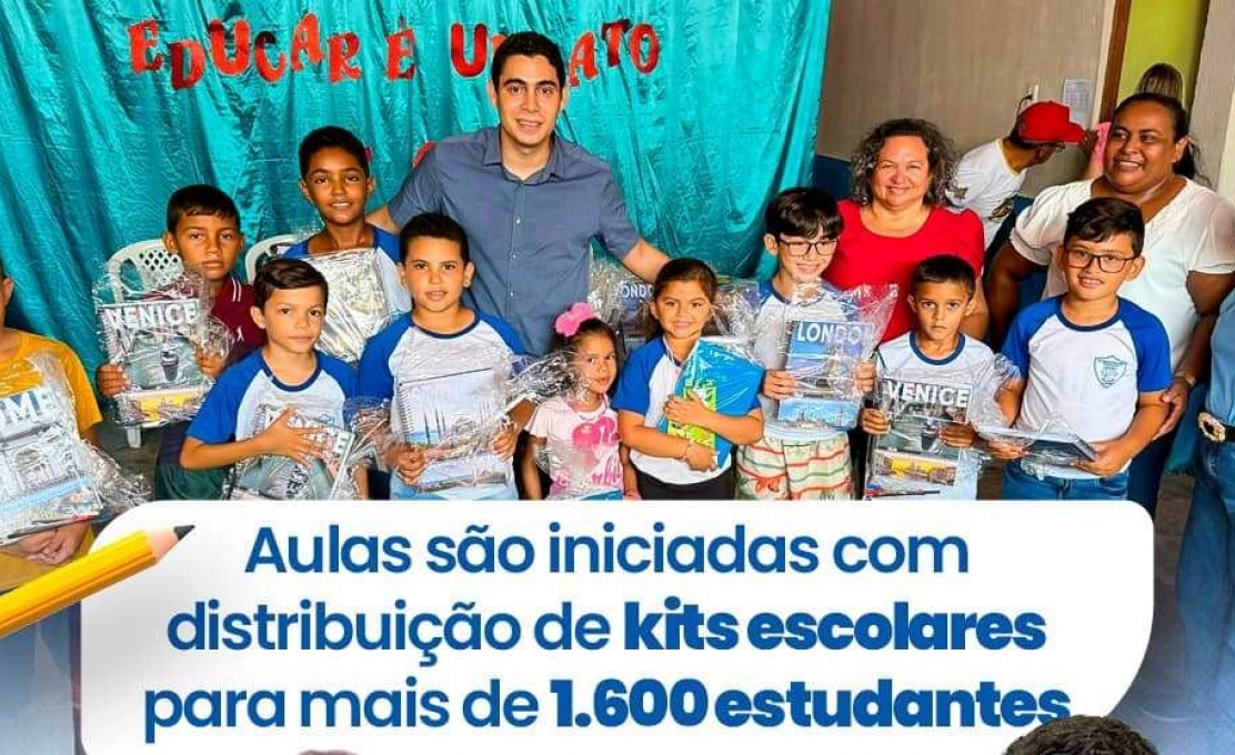 Aulas são iniciadas com distribuição de kits escolares para mais de 1.600 est...