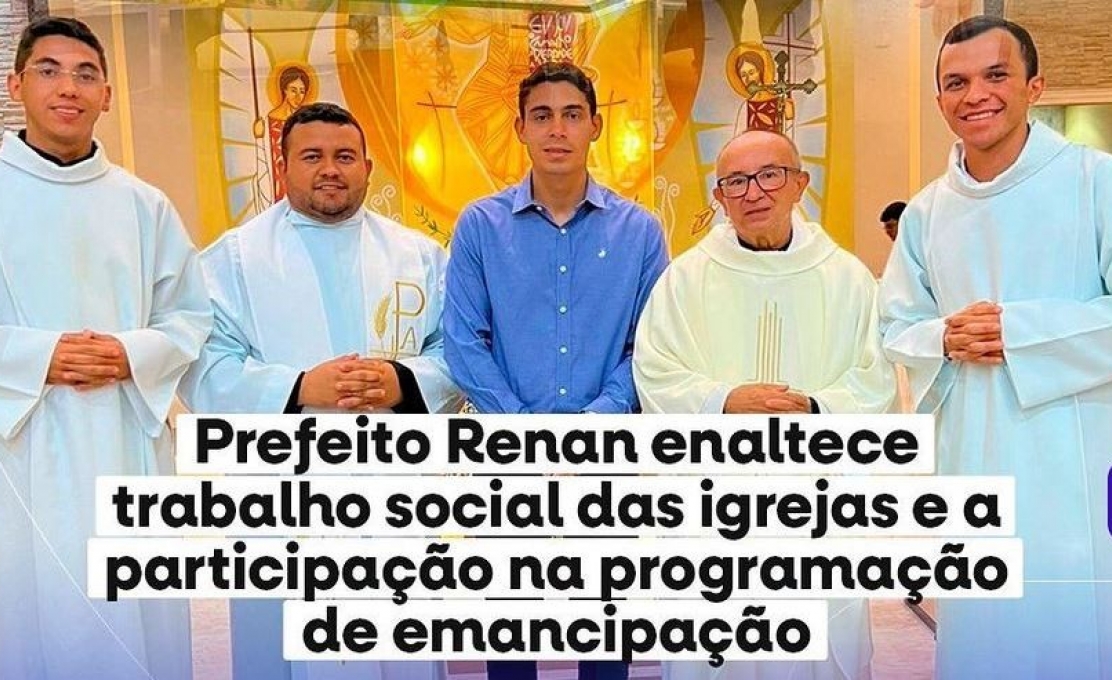 Prefeito Renan participa das atividades religiosas das festividades de 69 anos d...