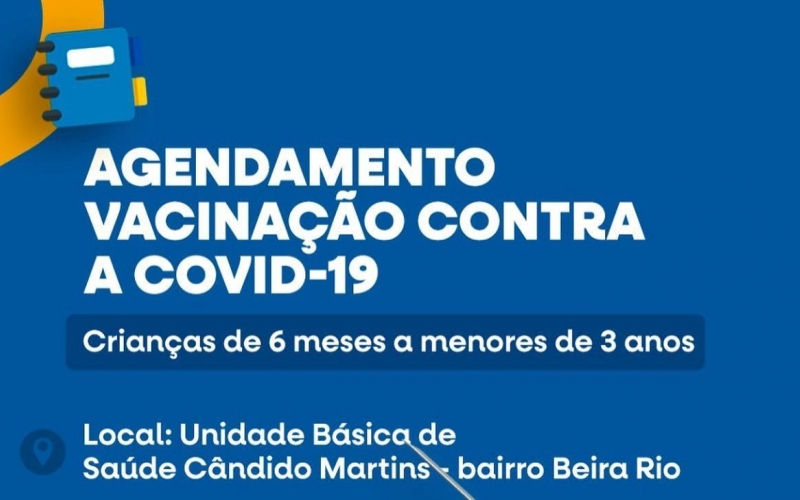 UBS do Beira Rio abre agendamento para vacinação de crianças de 6 meses a menores de 3 anos contra a Covid-19