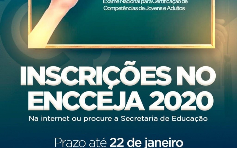 Secretaria de Educação disponibiliza atendimento para inscrições no Encceja 2020