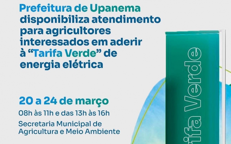 Prefeitura de Upanema disponibiliza atendimentos para os agricultores interessados em aderir à “Tarifa Verde” de energia