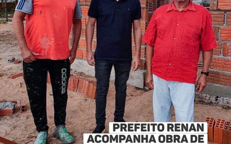 Prefeito Renan acompanha obra de construção do Posto de Saúde do P.A. Esperança