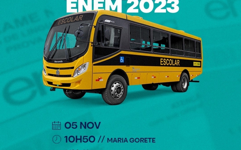 Prefeitura de Upanema vai disponibilizar transporte gratuito para quase 300 participantes do Enem 2023