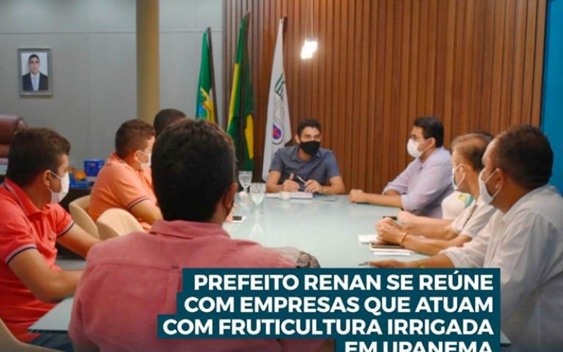 Prefeito Renan se reúne com empresas que atuam com fruticultura irrigada em Upanema