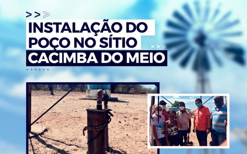 Prefeitura instala bomba e coloca poço de Cacimba do Meio para funcionar por energia elétrica.
