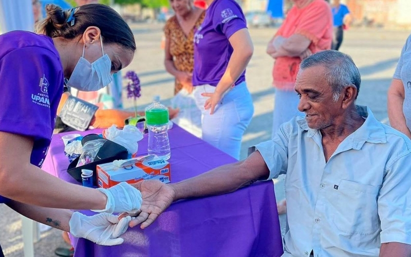 Ação da campanha Junho Violeta disponibiliza serviços de saúde aos idosos de Upanema